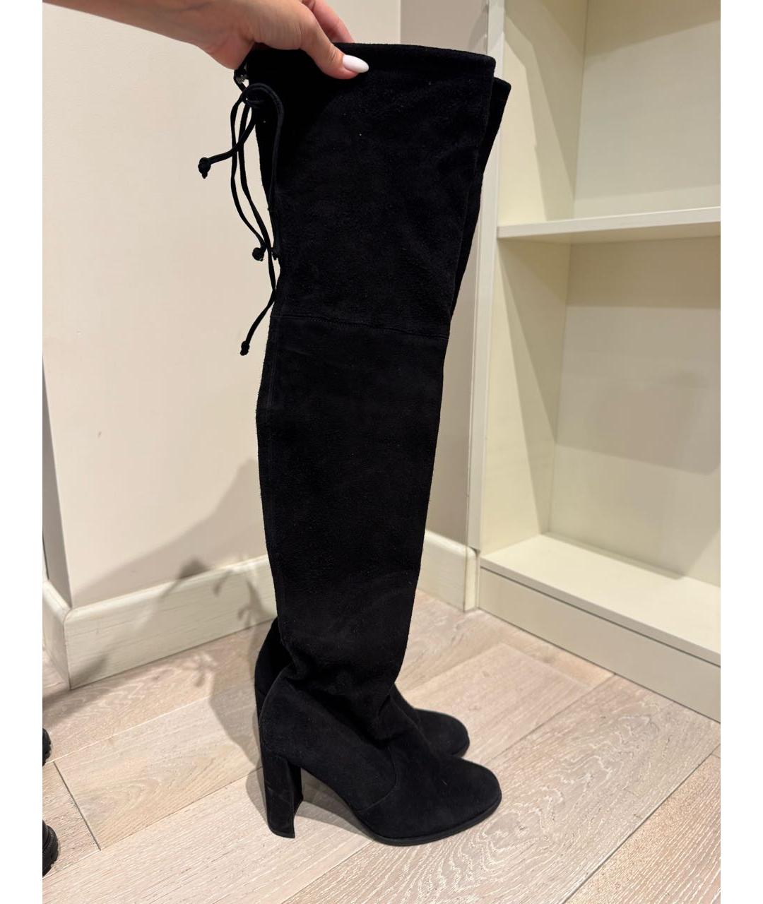 STUART WEITZMAN Черные замшевые ботфорты, фото 6