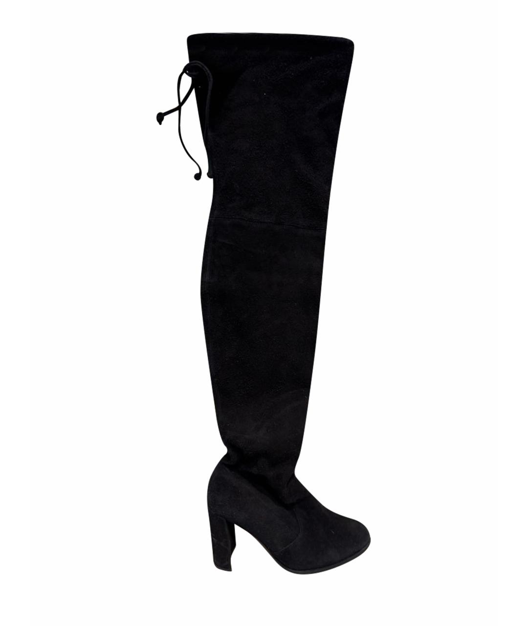 STUART WEITZMAN Черные замшевые ботфорты, фото 1