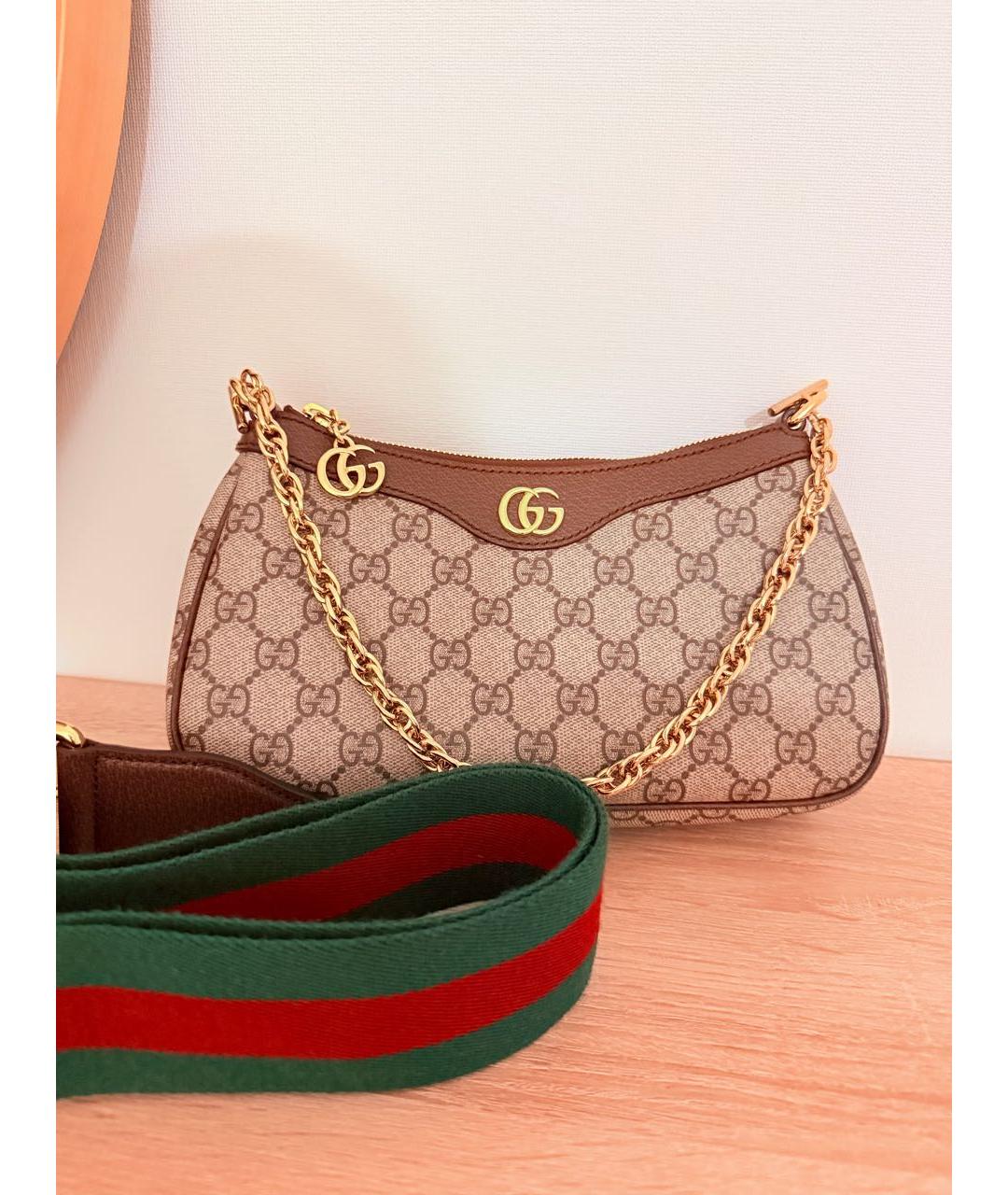 GUCCI Бежевая сумка с короткими ручками, фото 3