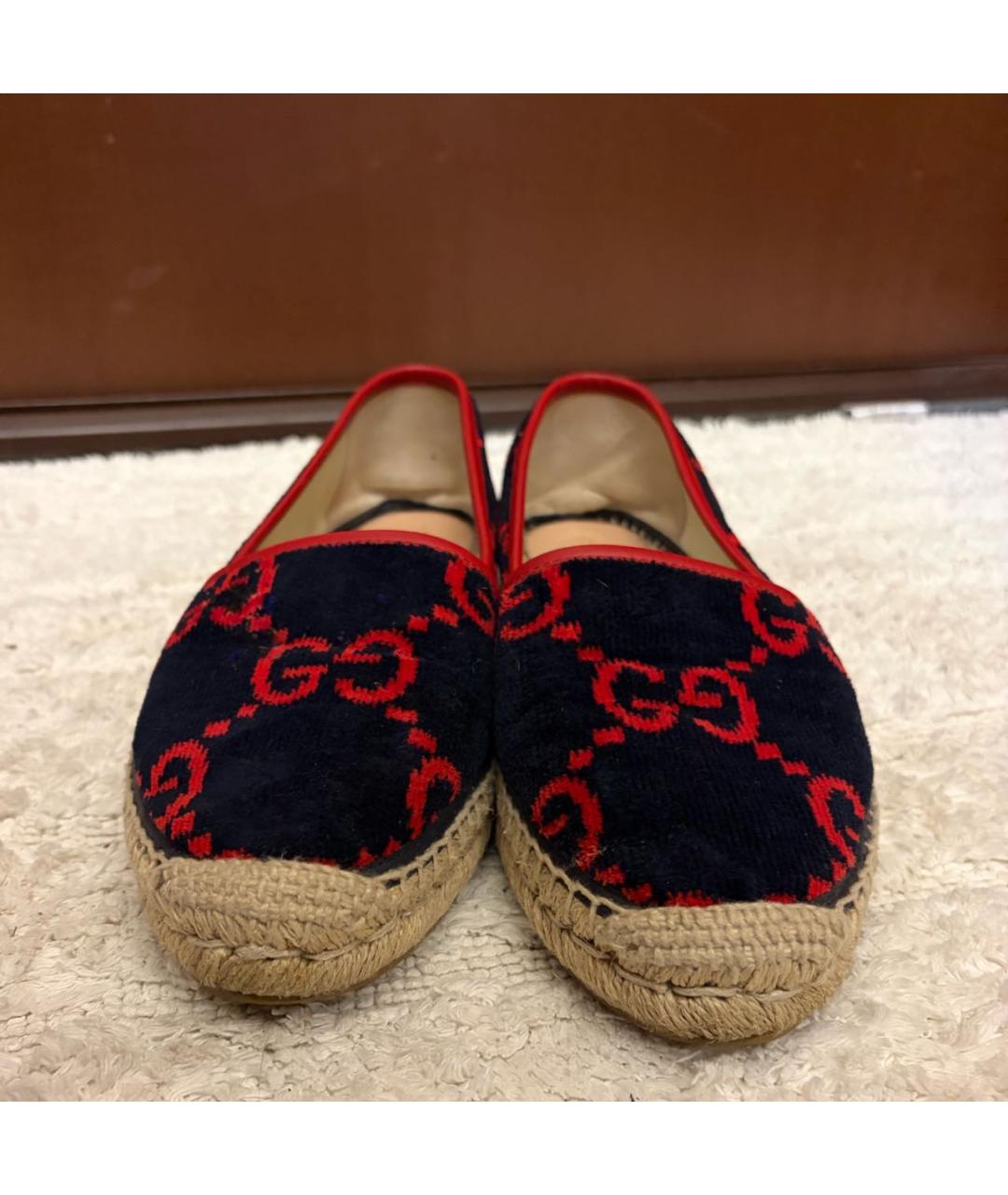 GUCCI Темно-синие бархатные эспадрильи, фото 2