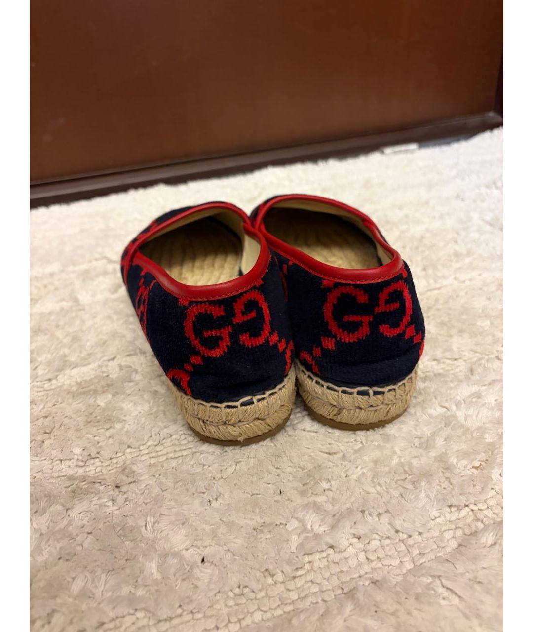 GUCCI Темно-синие бархатные эспадрильи, фото 4