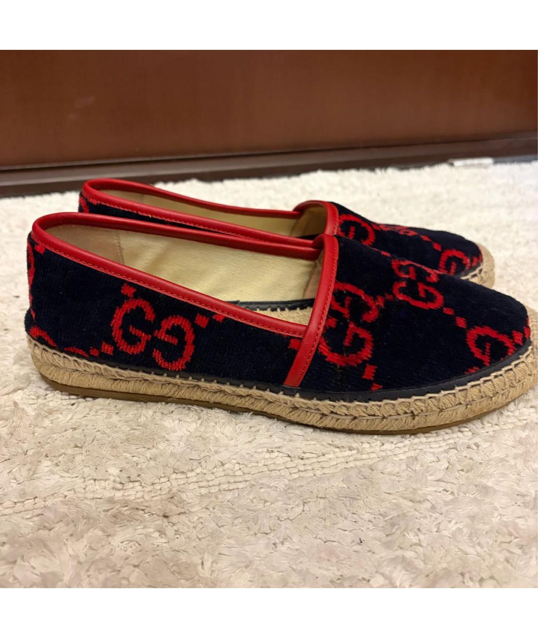 GUCCI Темно-синие бархатные эспадрильи, фото 5