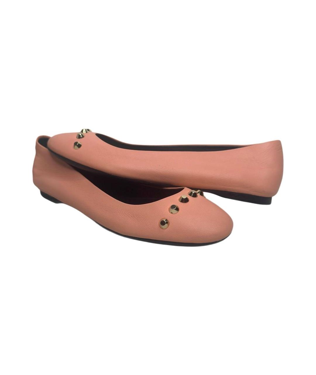 BALENCIAGA Коралловые кожаные балетки, фото 4