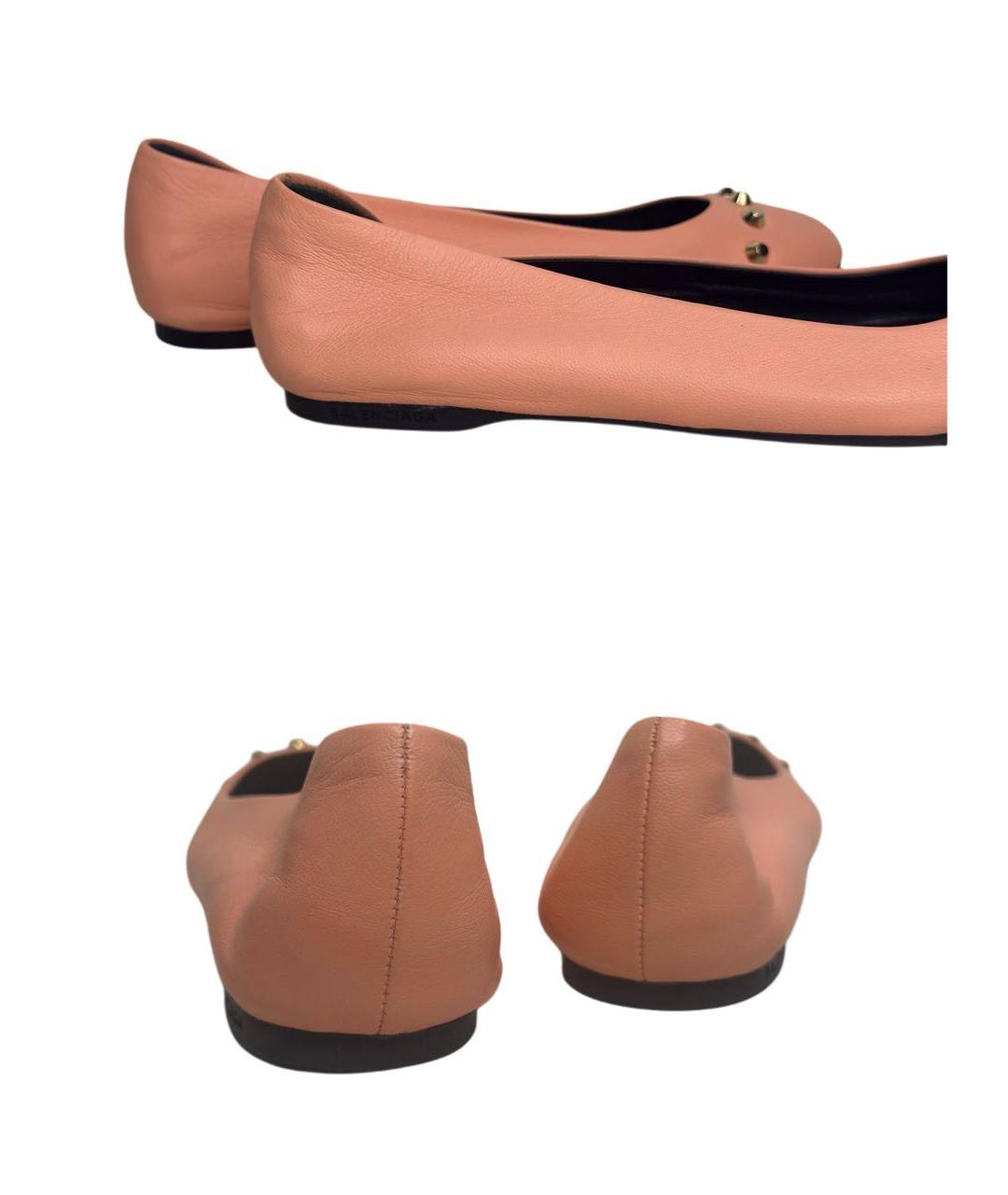 BALENCIAGA Коралловые кожаные балетки, фото 6