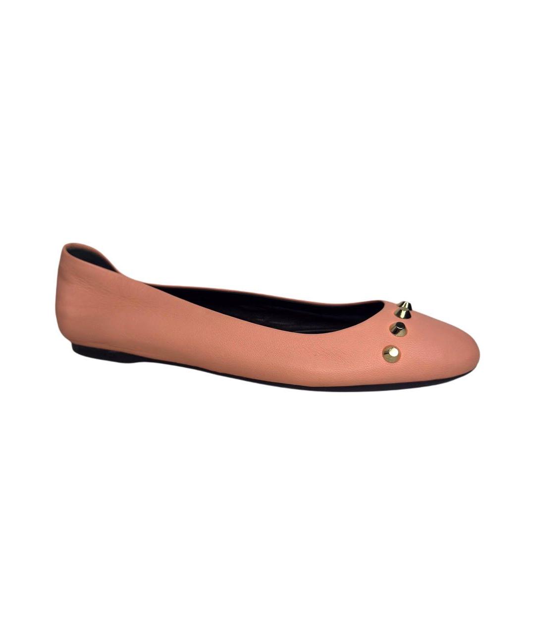 BALENCIAGA Коралловые кожаные балетки, фото 9