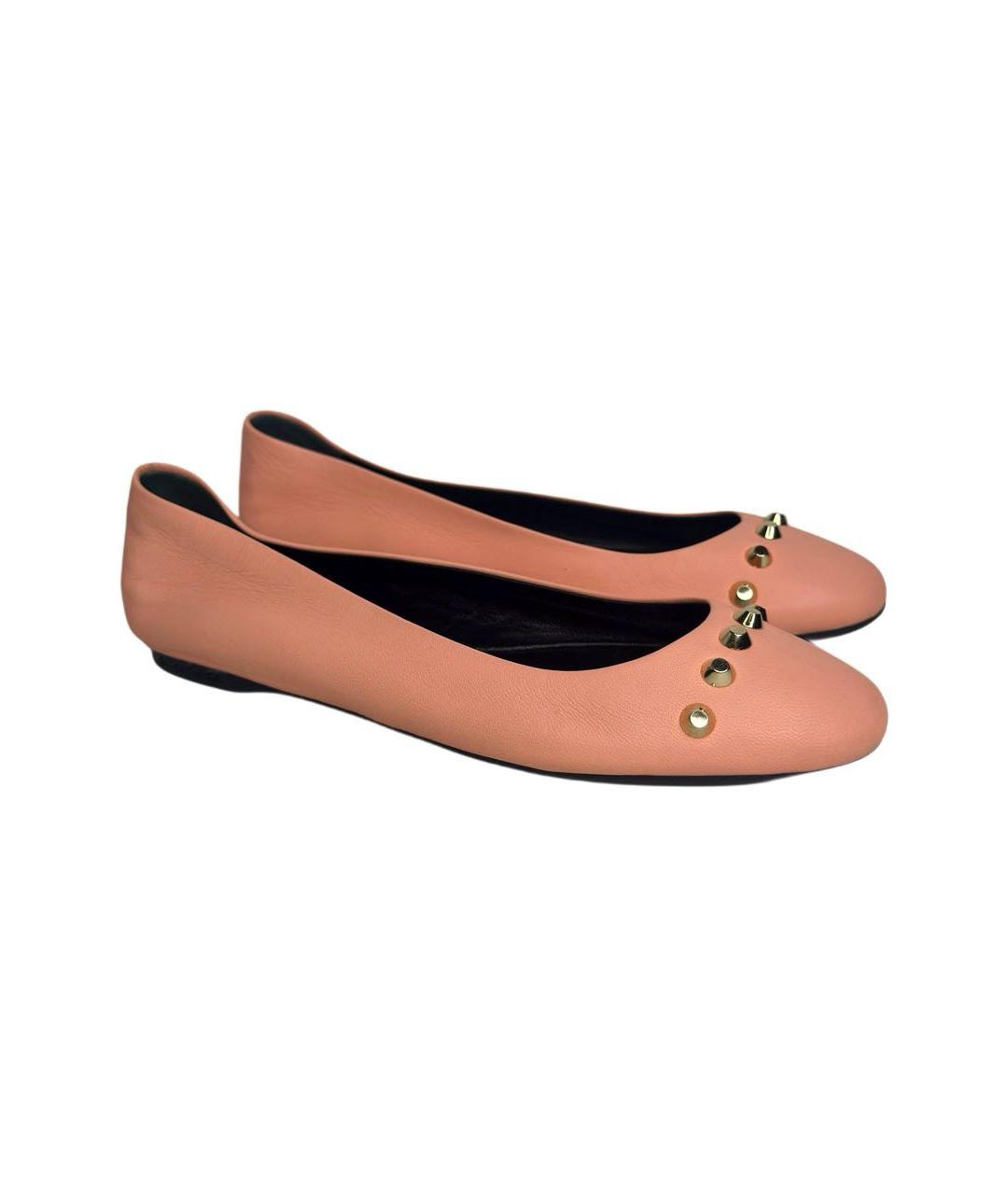 BALENCIAGA Коралловые кожаные балетки, фото 3