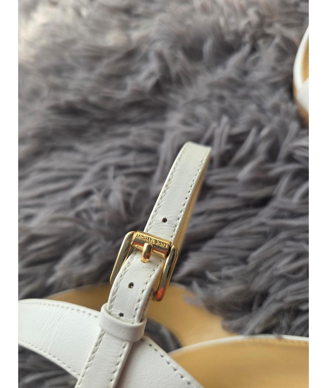 MICHAEL KORS Белые кожаные босоножки, фото 5