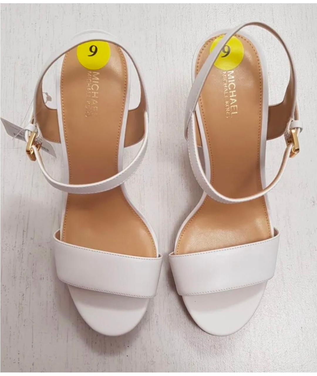 MICHAEL KORS Белые кожаные босоножки, фото 7