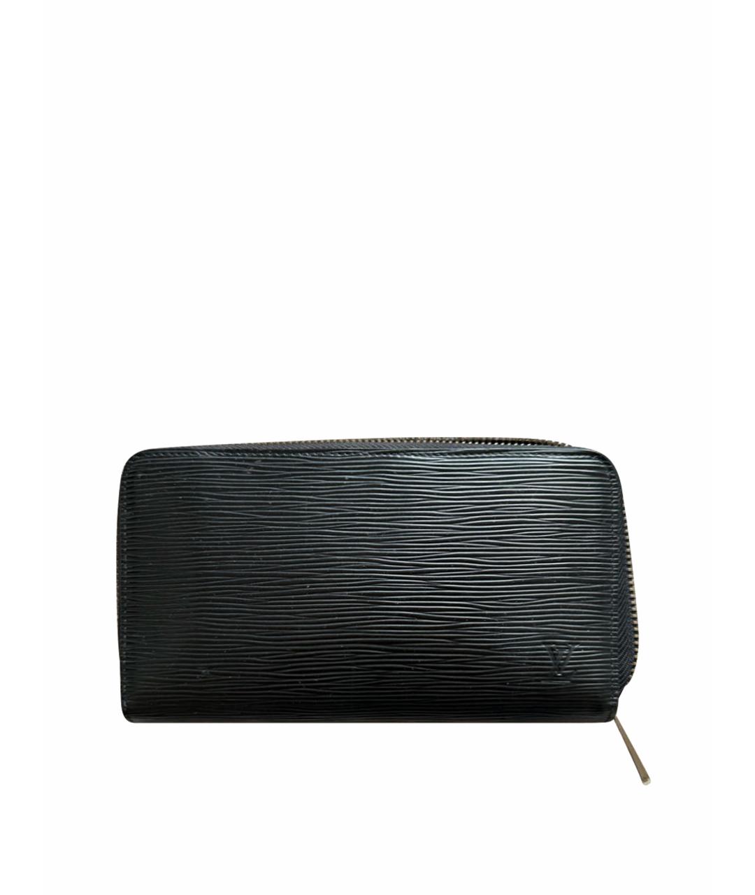 LOUIS VUITTON Черный кожаный кошелек, фото 6