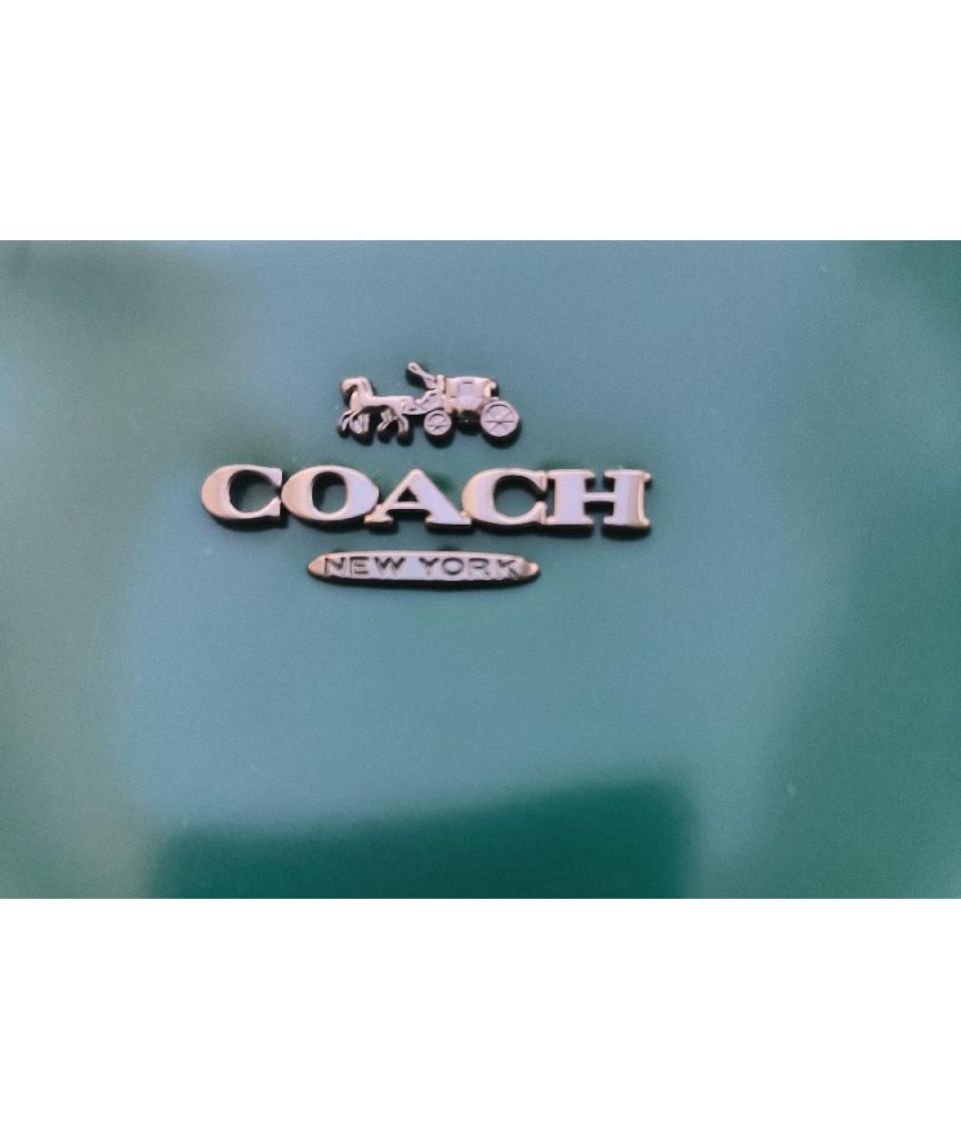 COACH Зеленая кожаная сумка через плечо, фото 3