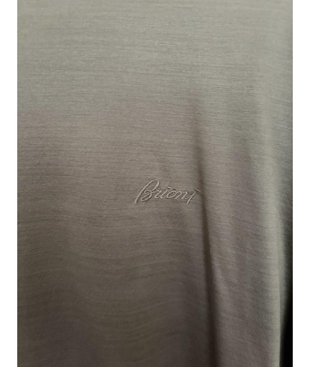 BRIONI Антрацитовая хлопковая футболка, фото 4