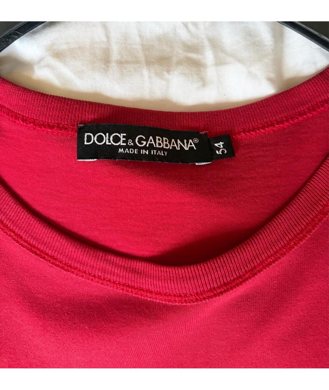 DOLCE&GABBANA Красная хлопковая футболка, фото 3