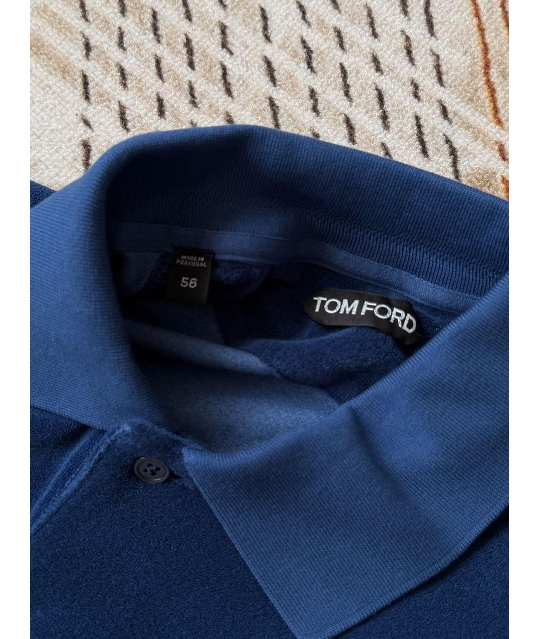 TOM FORD Темно-синее поло с коротким рукавом, фото 6