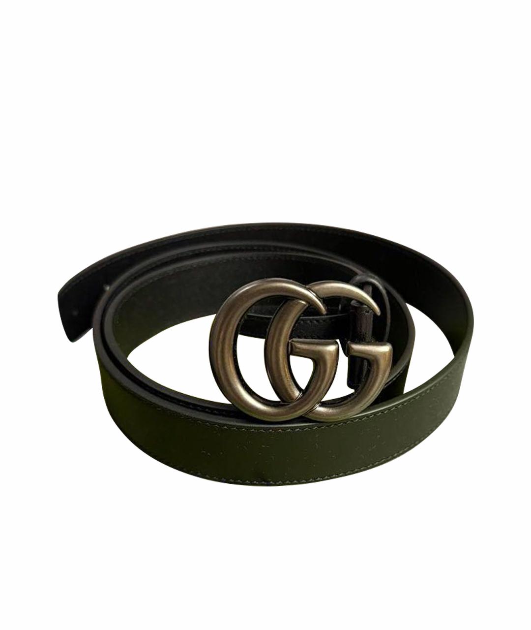 GUCCI Черный кожаный ремень, фото 1