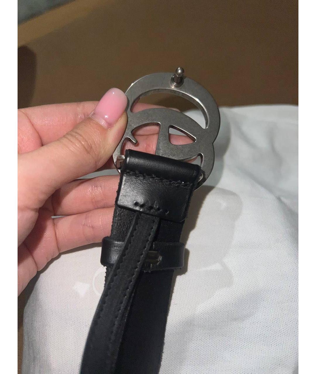 GUCCI Черный кожаный ремень, фото 4
