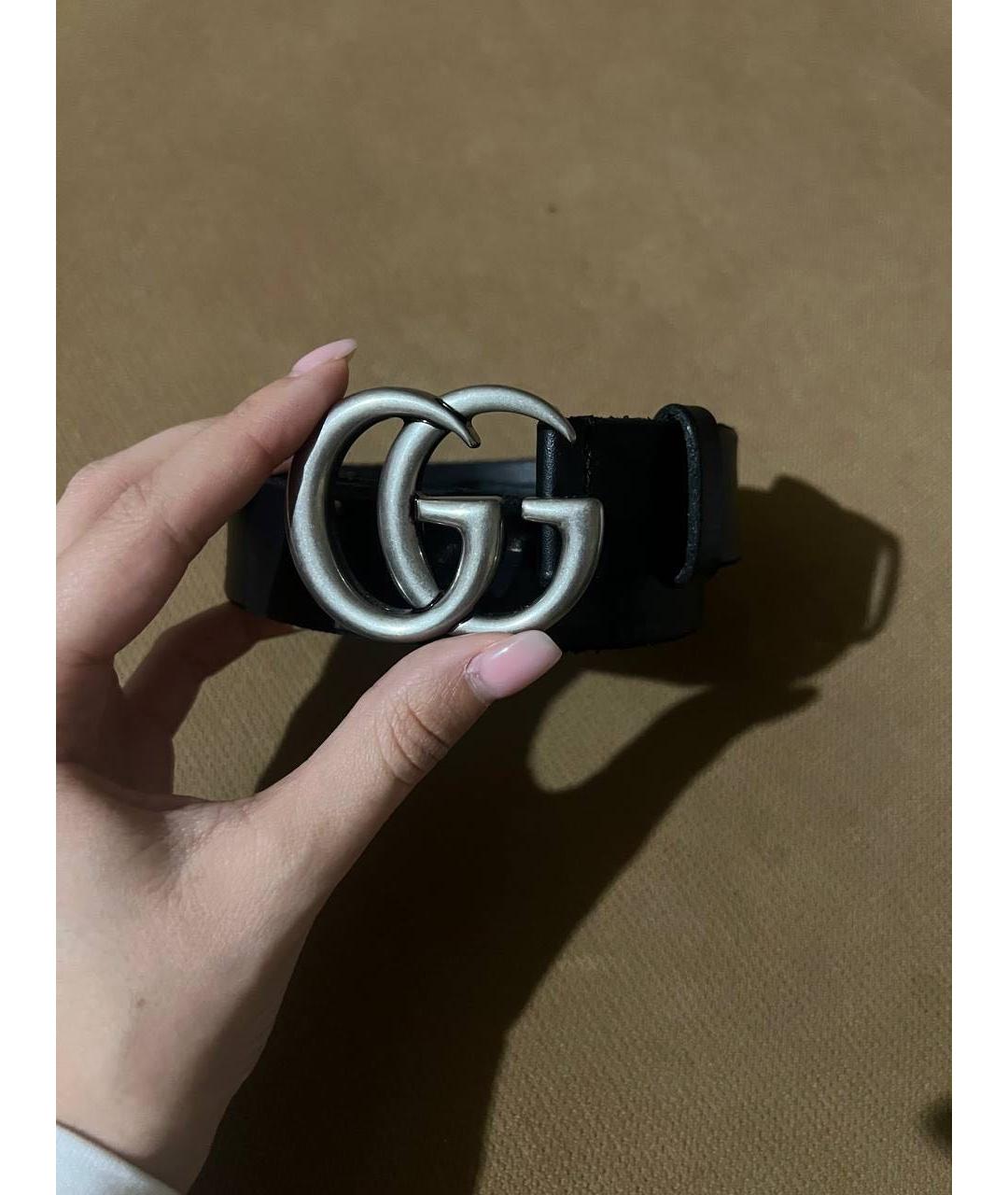 GUCCI Черный кожаный ремень, фото 2