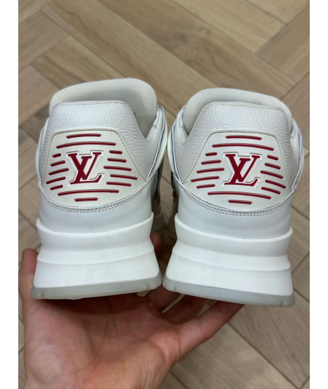 LOUIS VUITTON Белые кожаные высокие кроссовки / кеды, фото 4