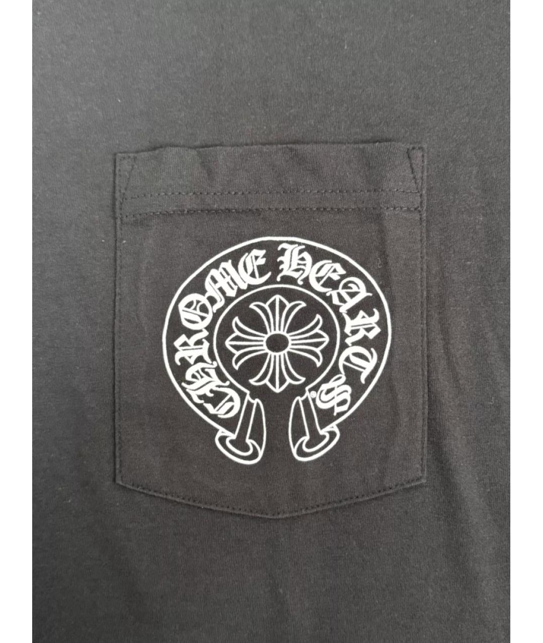 CHROME HEARTS Черная хлопковая футболка, фото 4