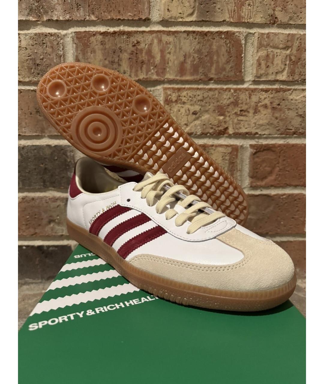 ADIDAS Белые кожаные кроссовки, фото 2