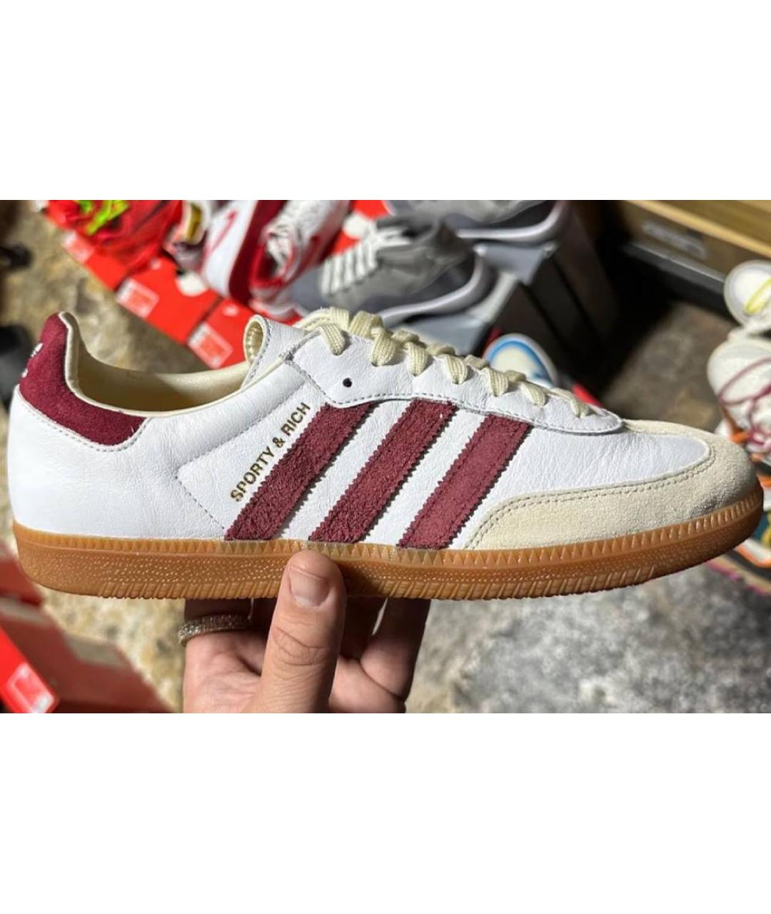 ADIDAS Белые кожаные кроссовки, фото 3