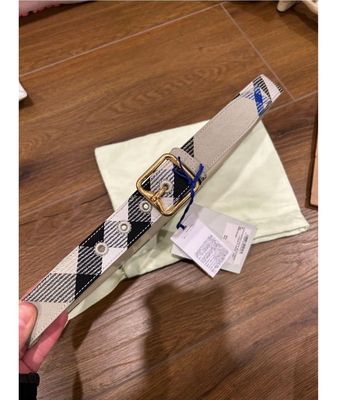 BURBERRY Бежевый кожаный ремень, фото 2
