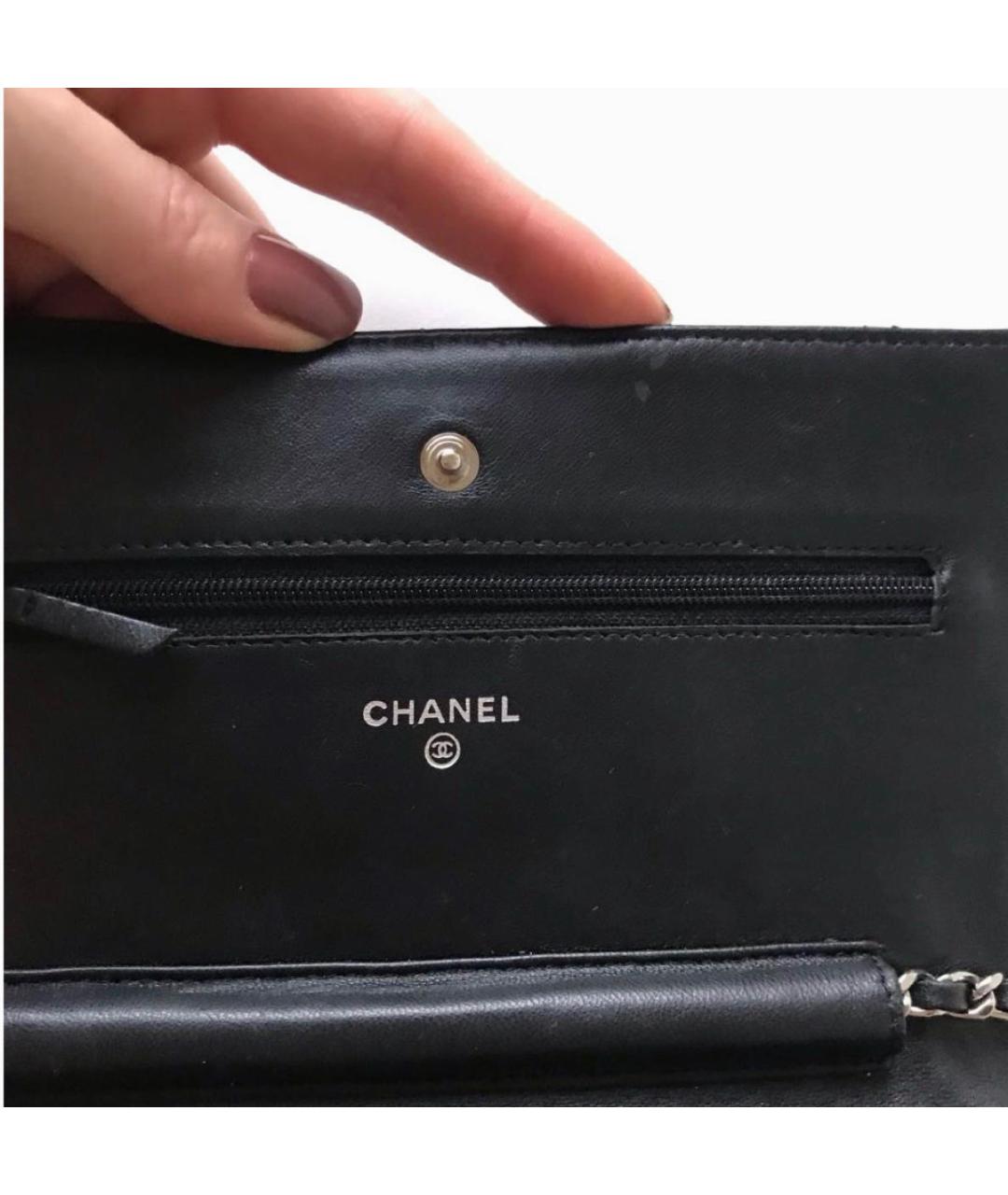 CHANEL Черная кожаная сумка через плечо, фото 4