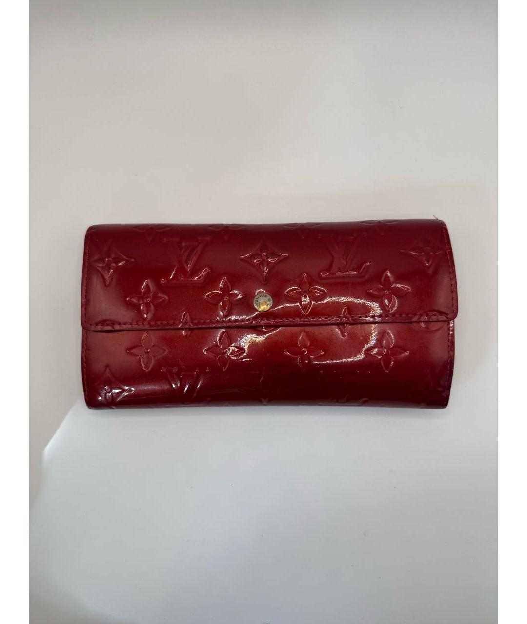 LOUIS VUITTON Красный кожаный кошелек, фото 9