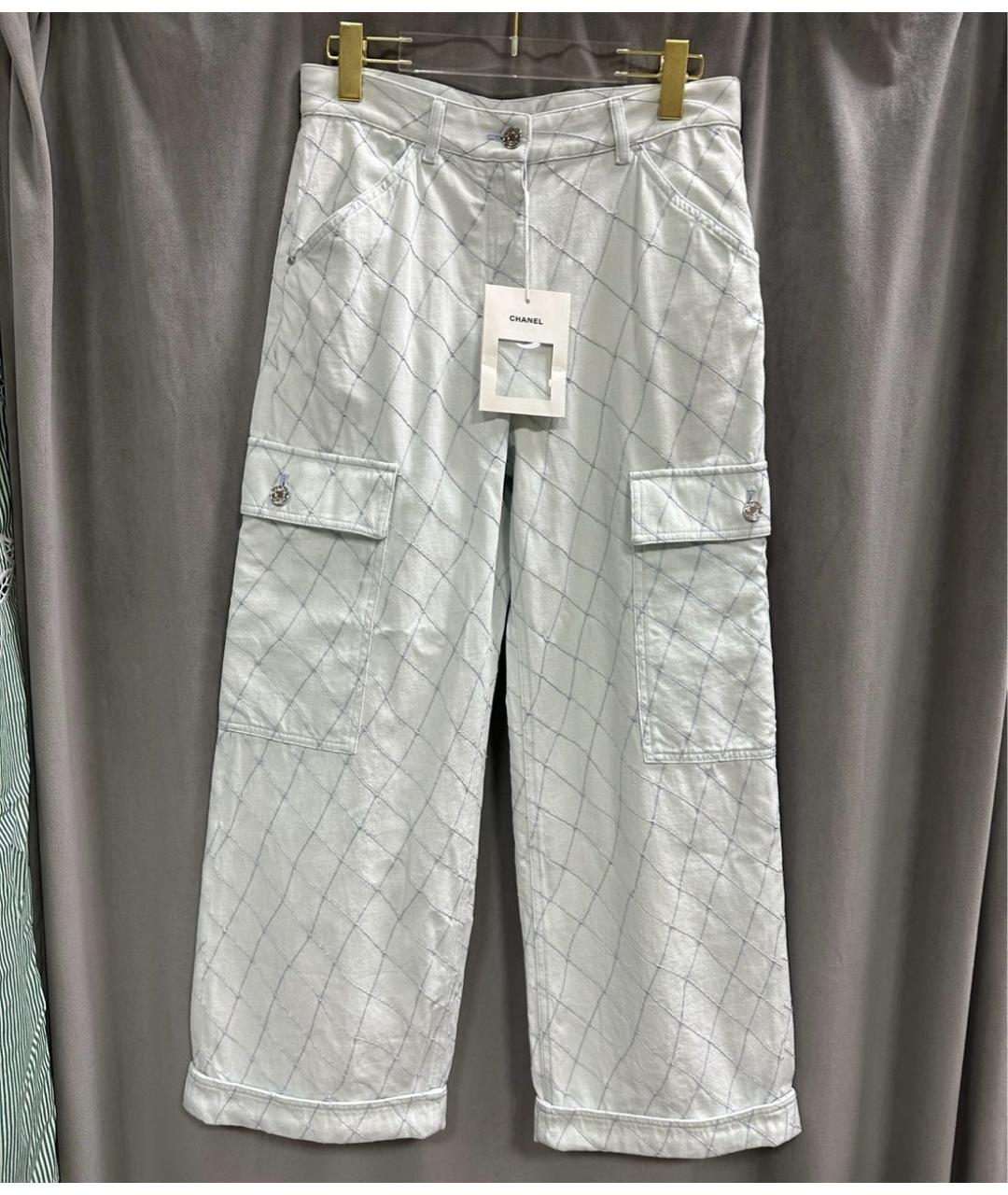 CHANEL Голубые хлопковые прямые джинсы, фото 8