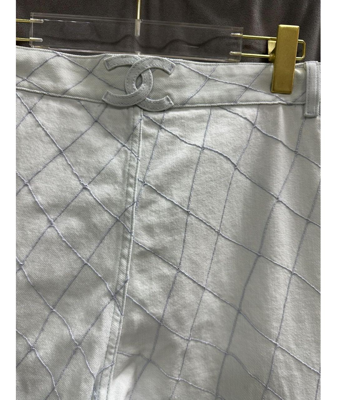 CHANEL Голубые хлопковые прямые джинсы, фото 5