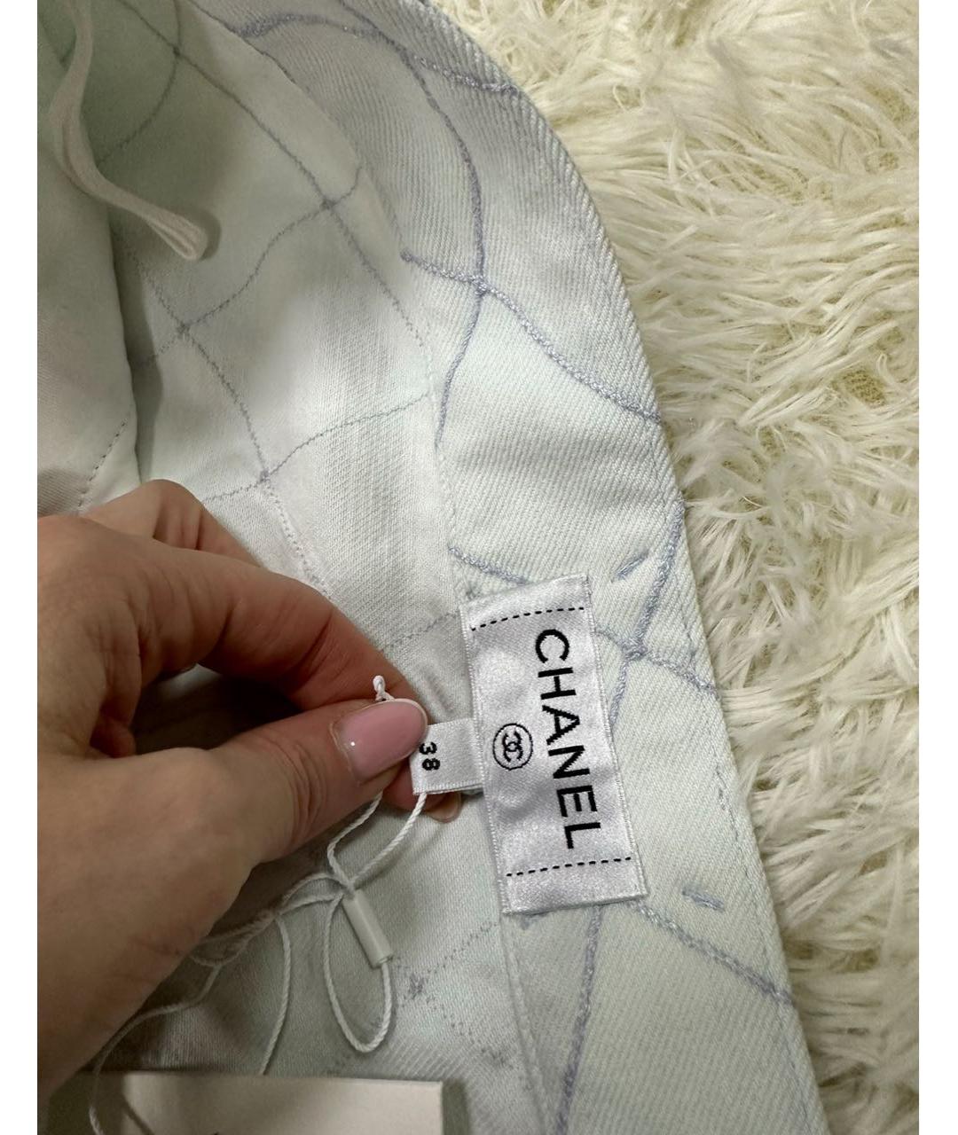 CHANEL Голубые хлопковые прямые джинсы, фото 6