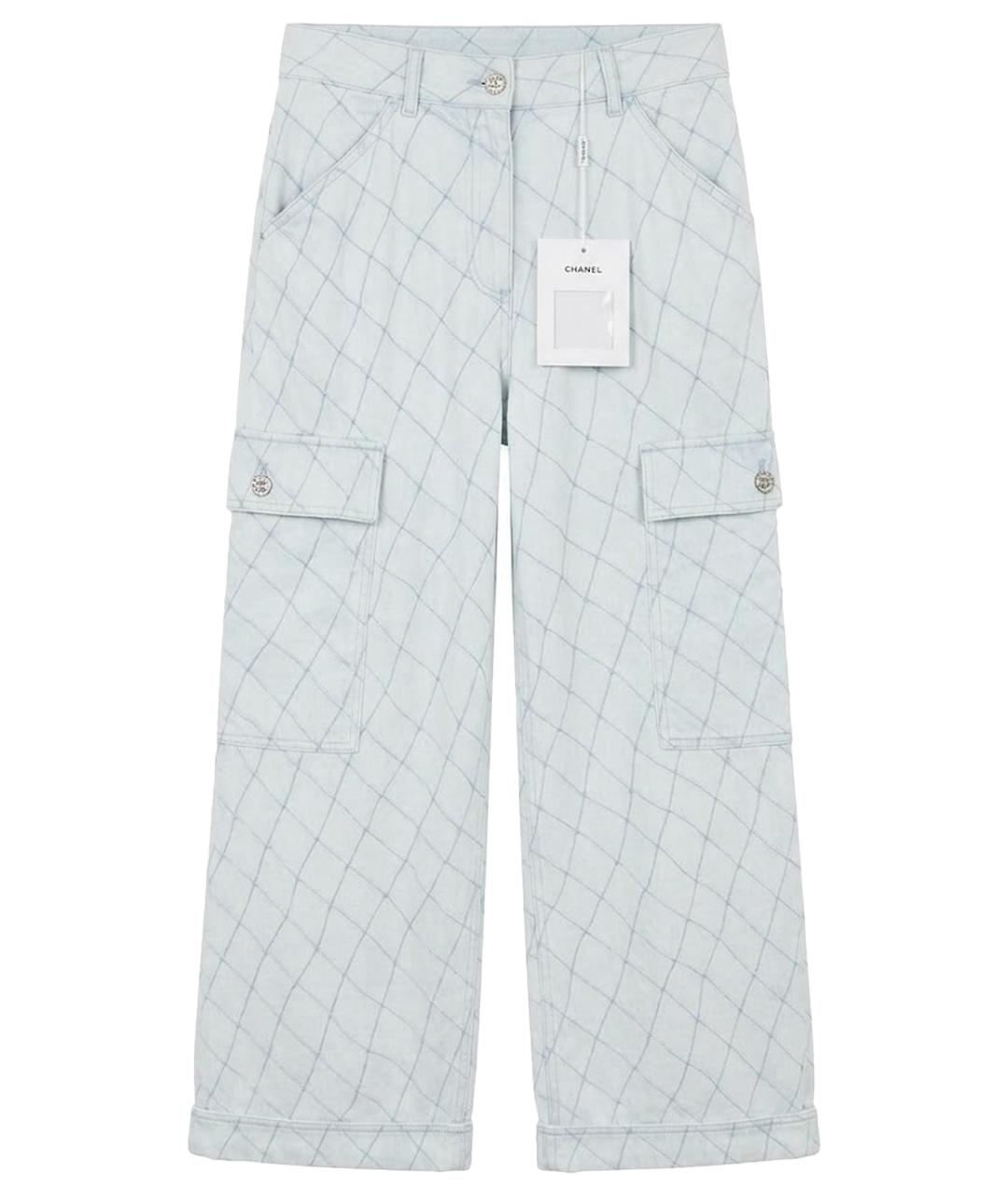 CHANEL Голубые хлопковые прямые джинсы, фото 1