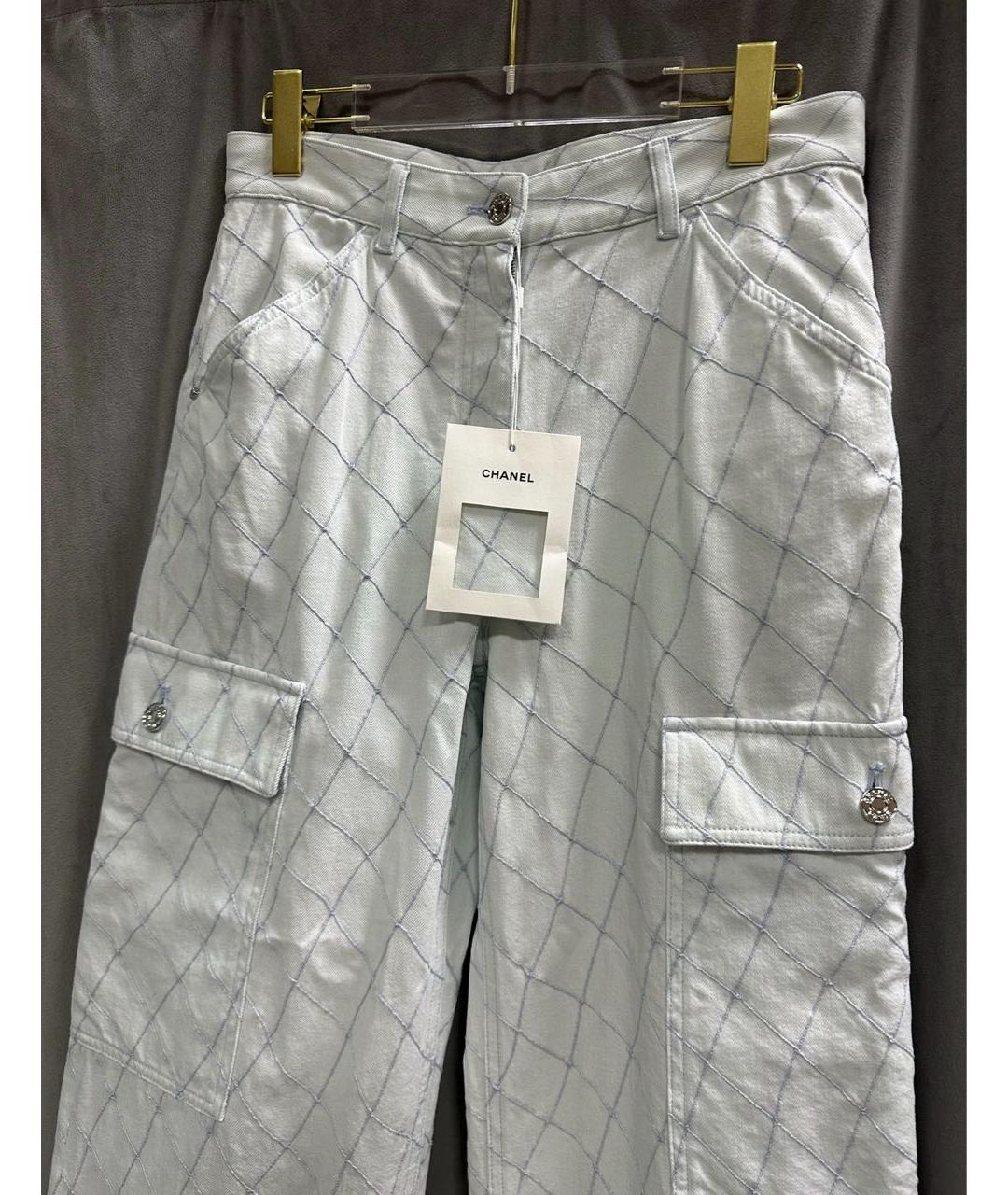 CHANEL Голубые хлопковые прямые джинсы, фото 3
