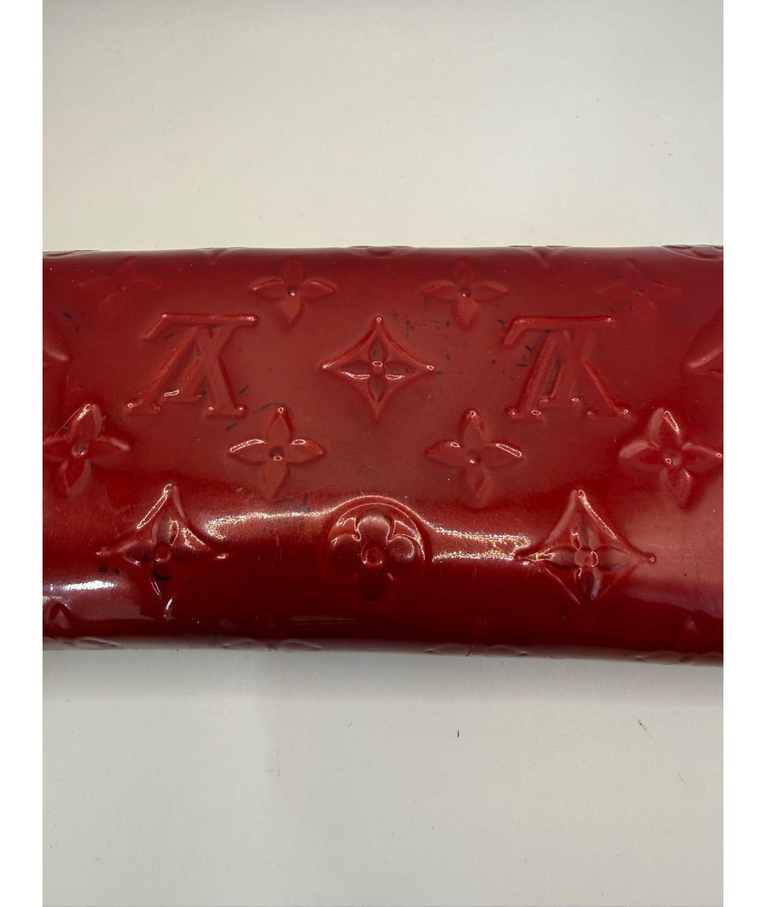LOUIS VUITTON Красный кожаный кошелек, фото 6