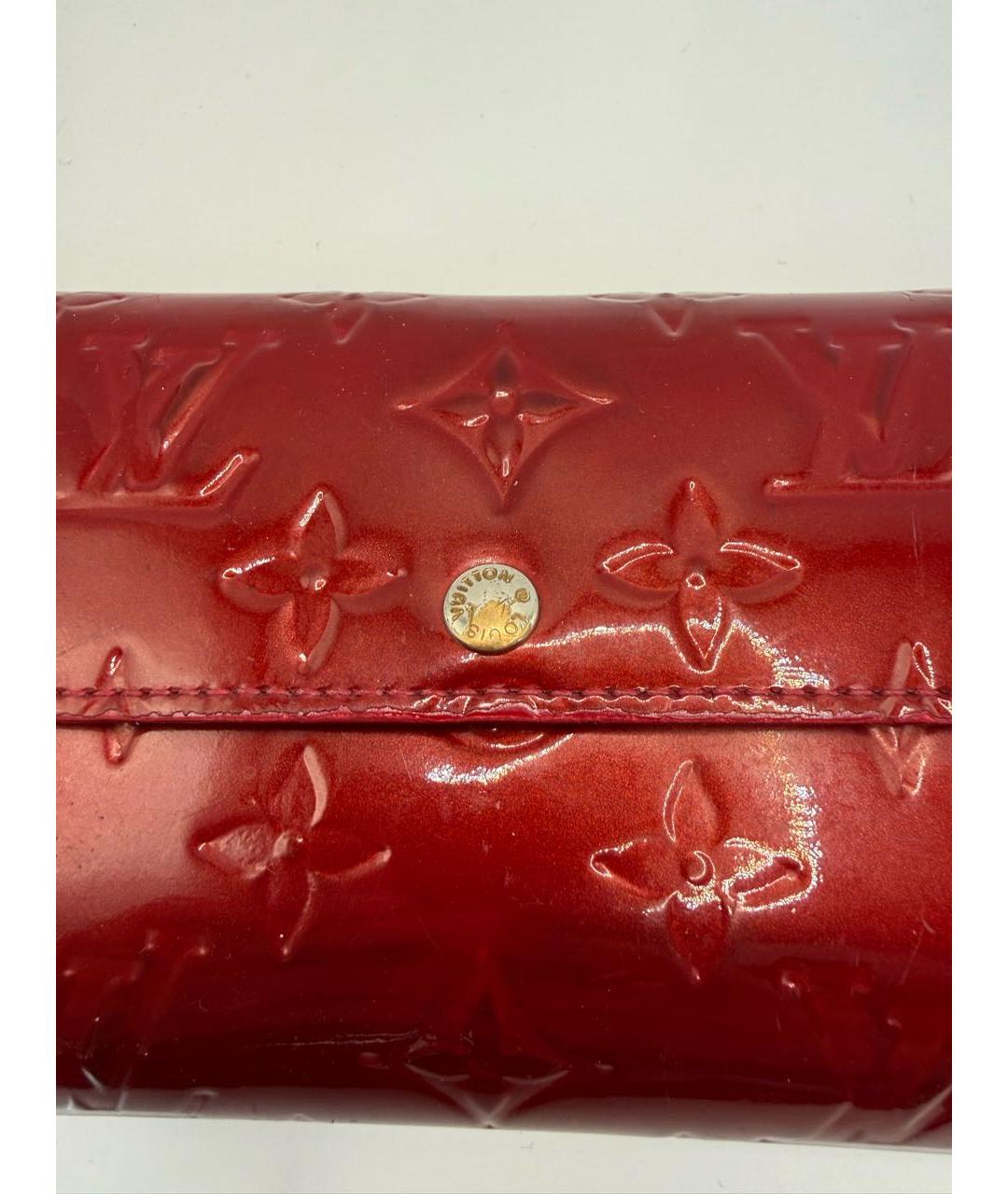 LOUIS VUITTON Красный кожаный кошелек, фото 2
