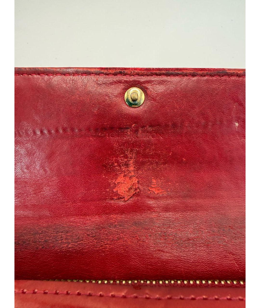 LOUIS VUITTON Красный кожаный кошелек, фото 8