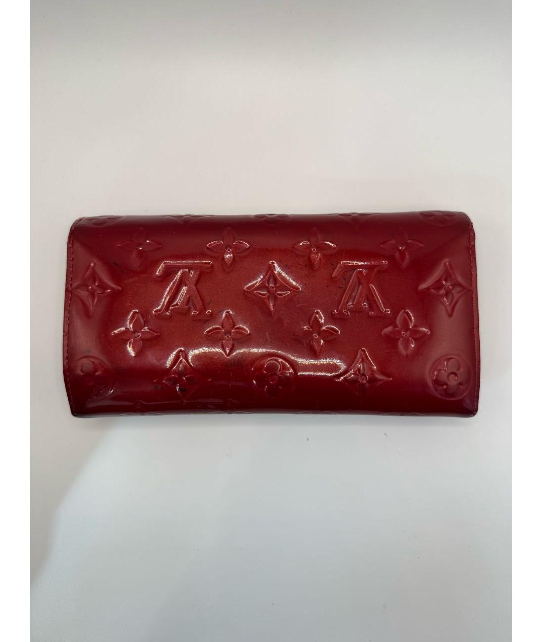 LOUIS VUITTON Красный кожаный кошелек, фото 5