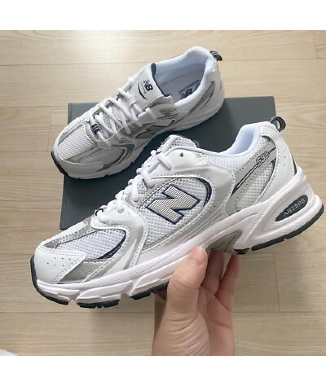 NEW BALANCE Белые текстильные кроссовки, фото 4