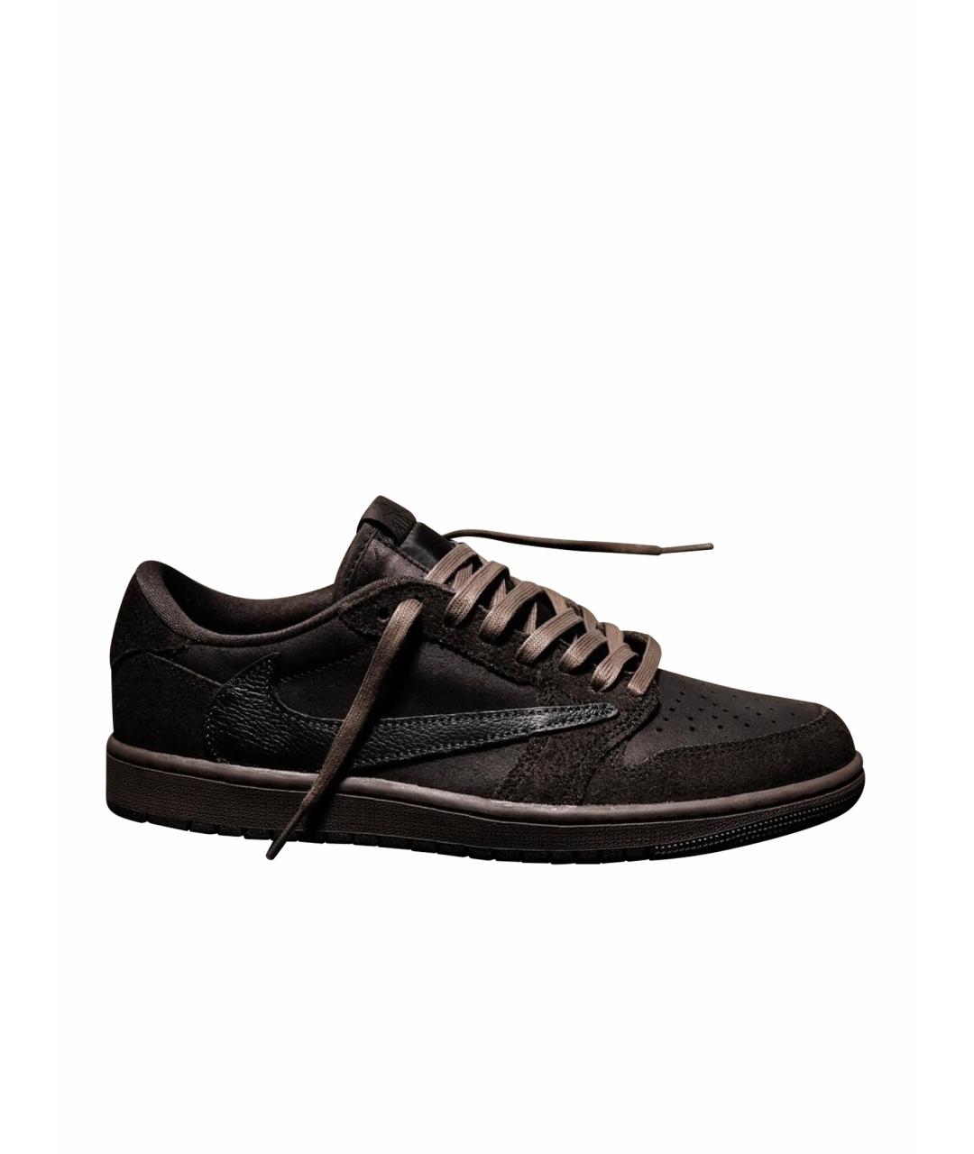 NIKE Коричневые замшевые низкие кроссовки / кеды, фото 1