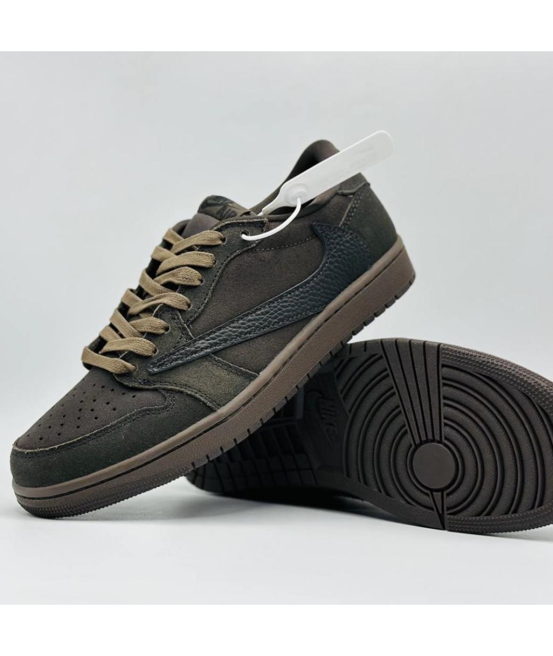 NIKE Коричневые замшевые низкие кроссовки / кеды, фото 3