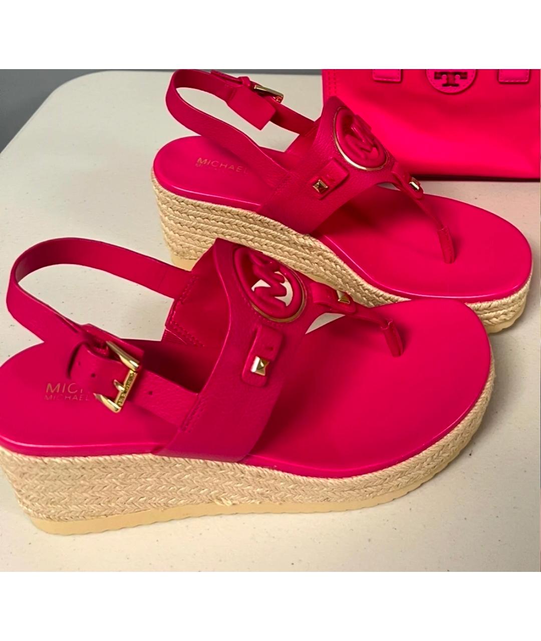 MICHAEL KORS Фуксия кожаные босоножки, фото 2