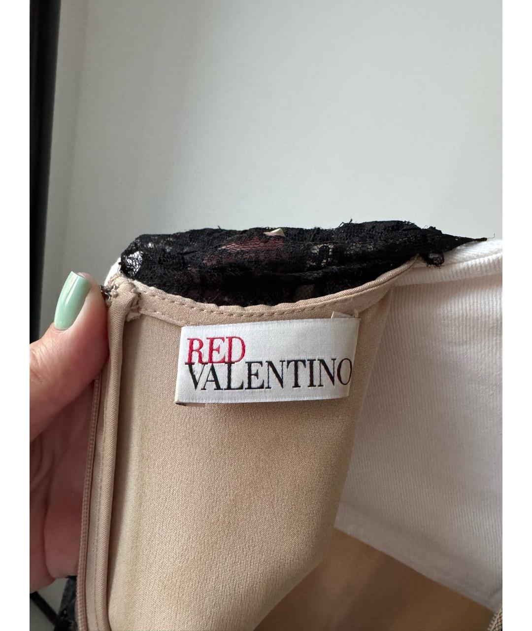 RED VALENTINO Черное кружевное вечернее платье, фото 4