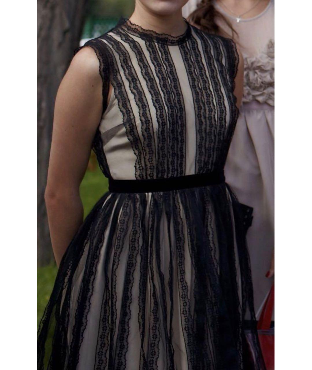 RED VALENTINO Черное кружевное вечернее платье, фото 6