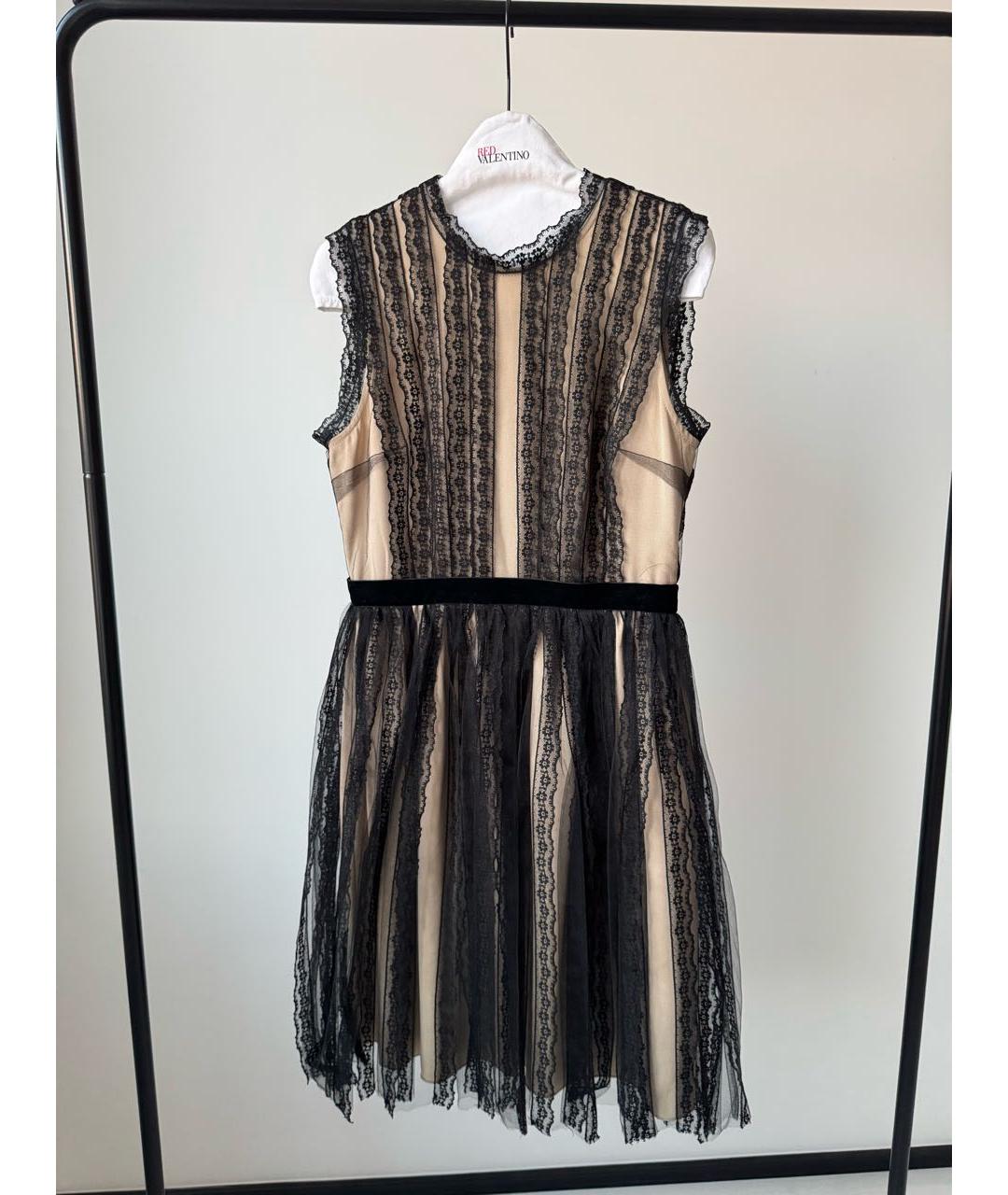 RED VALENTINO Черное кружевное вечернее платье, фото 9
