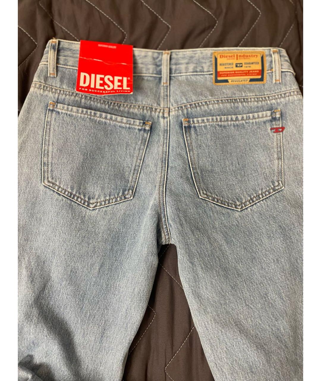 DIESEL Голубые хлопковые джинсы клеш, фото 3