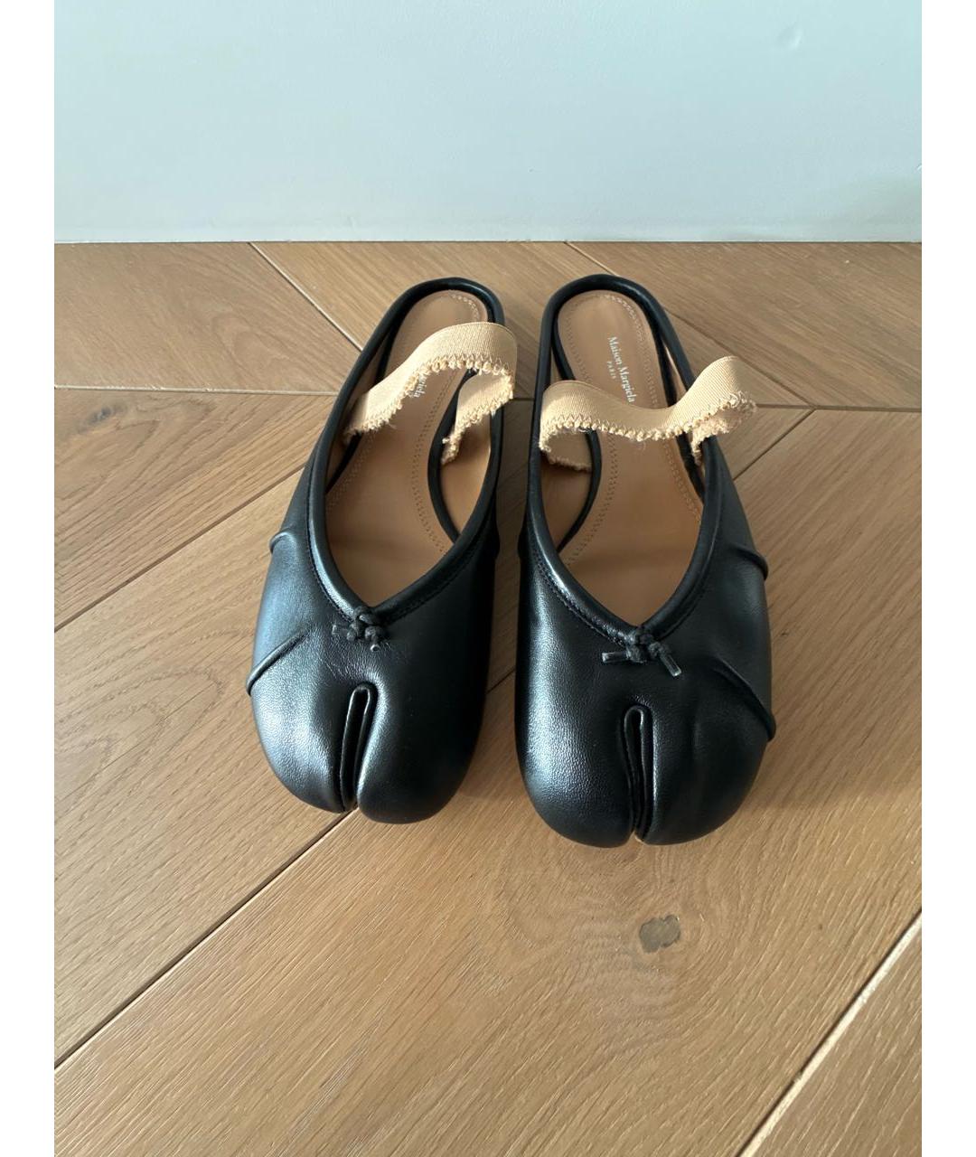 MAISON MARGIELA Черные кожаные мюли, фото 2