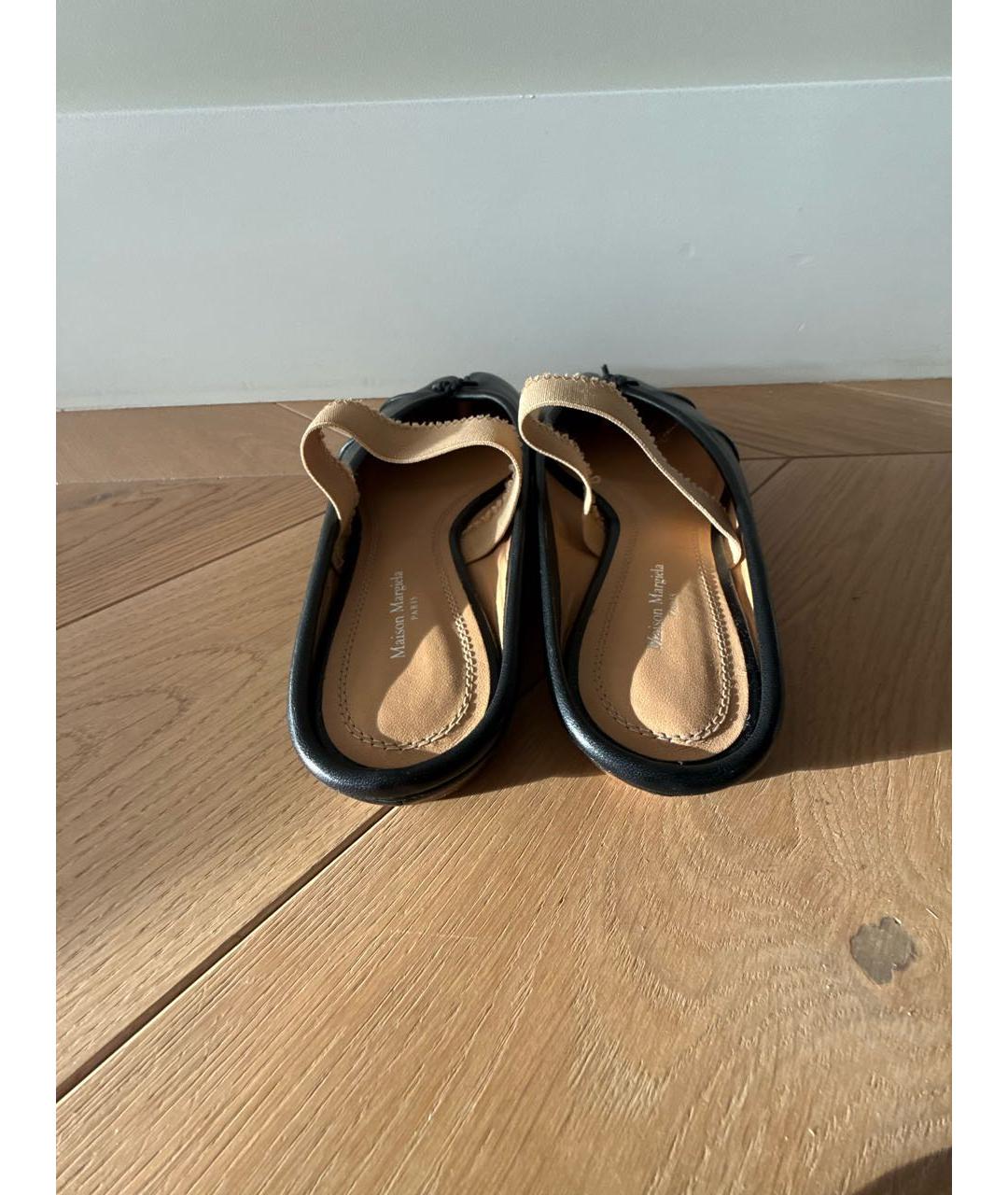 MAISON MARGIELA Черные кожаные мюли, фото 4