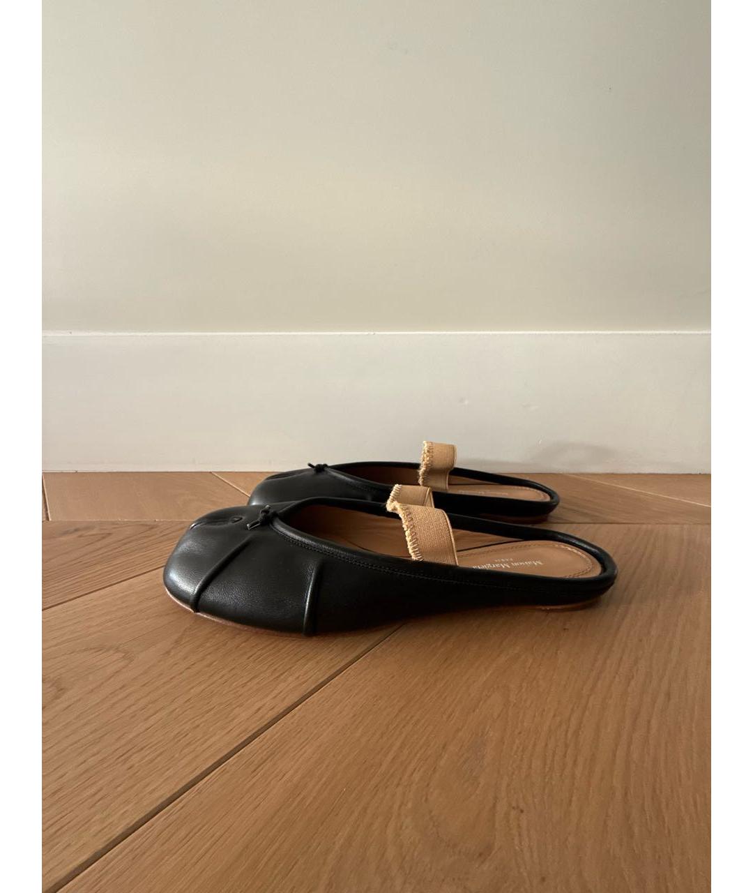 MAISON MARGIELA Черные кожаные мюли, фото 9