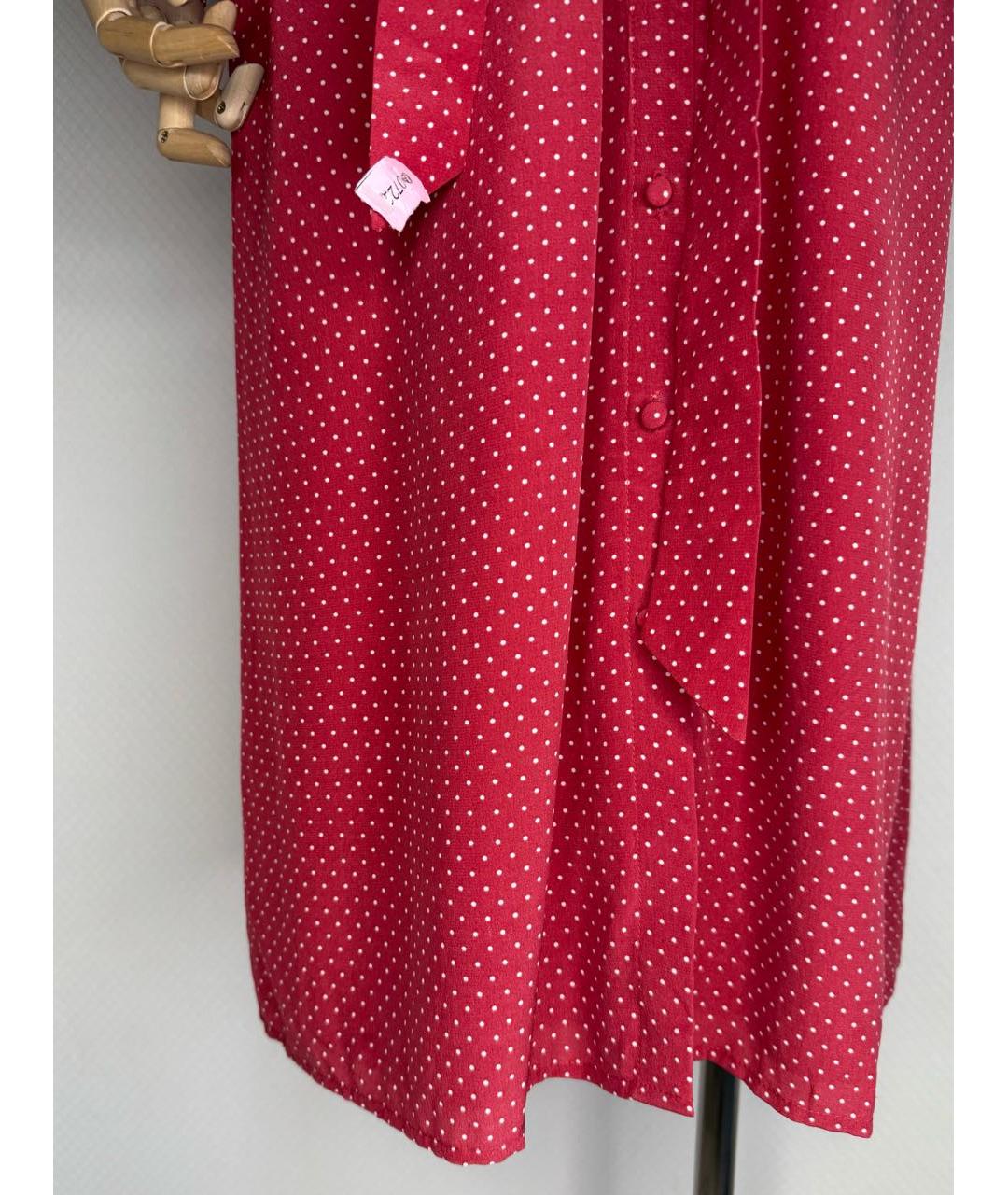 Sezane Красное шелковое повседневное платье, фото 5
