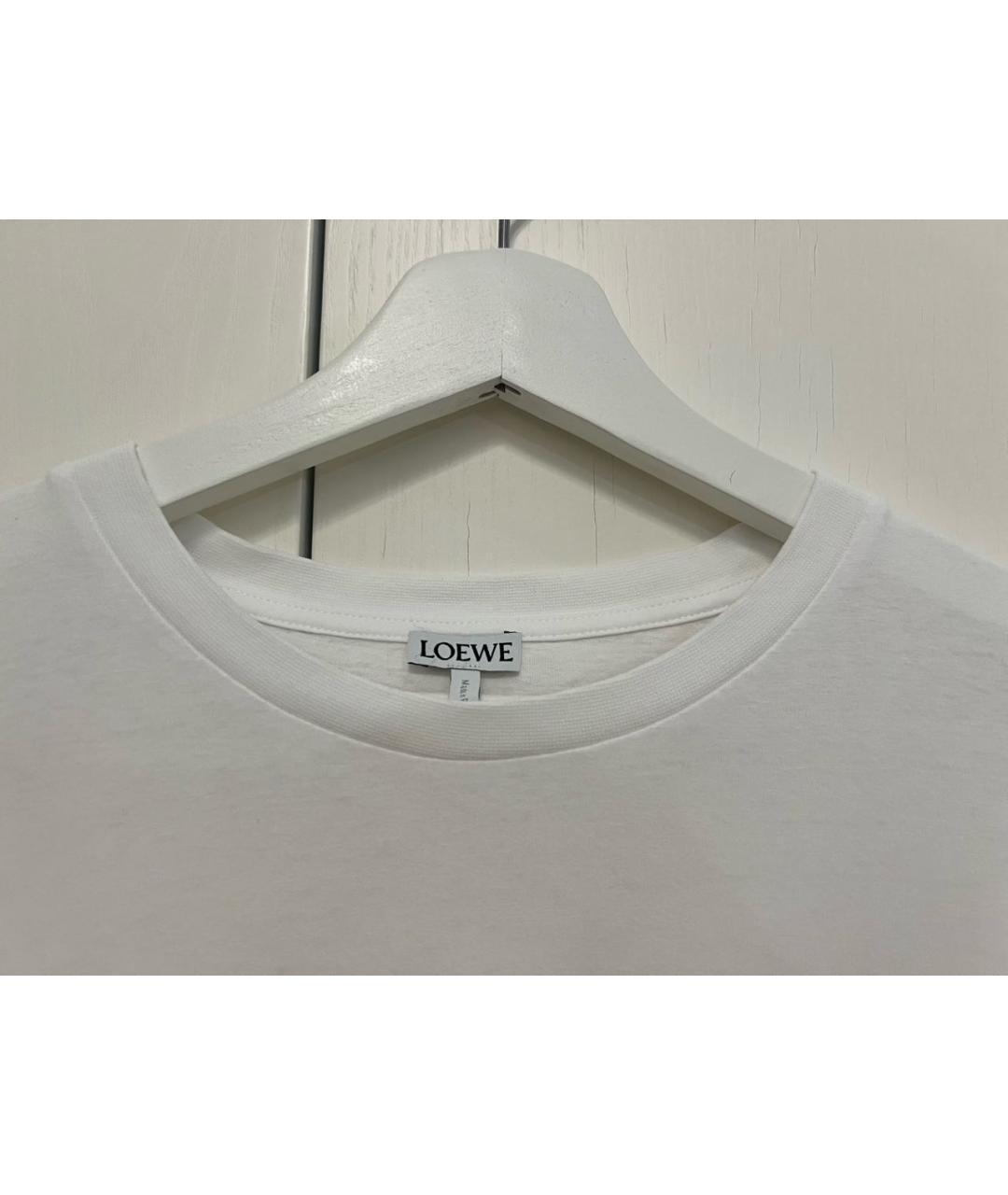 LOEWE Белая хлопковая футболка, фото 3