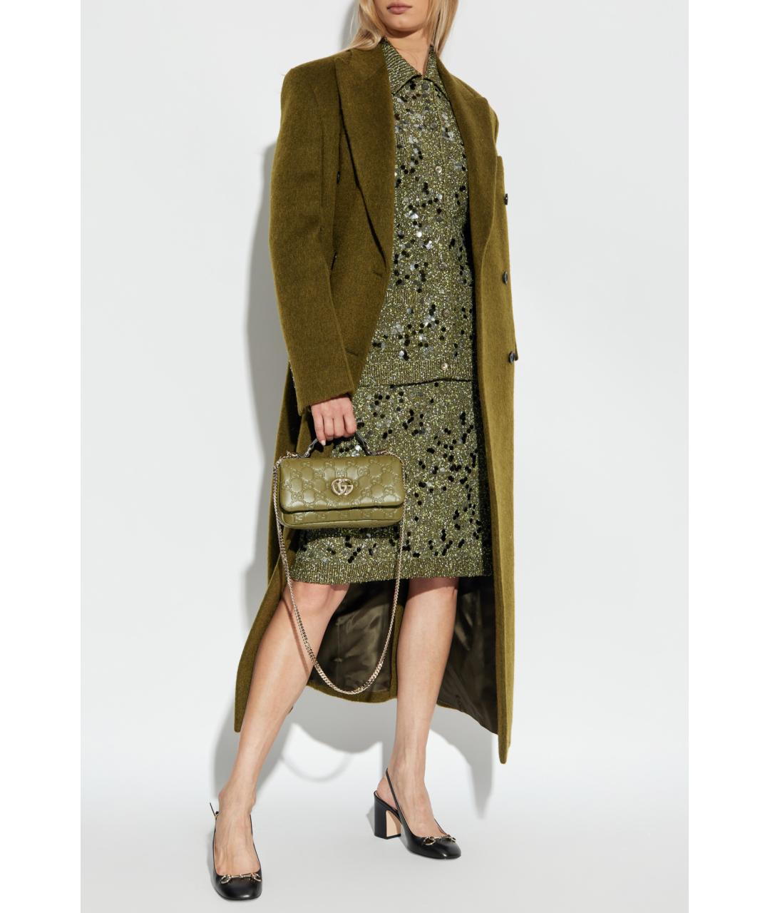 GUCCI Хаки вискозная юбка миди, фото 2